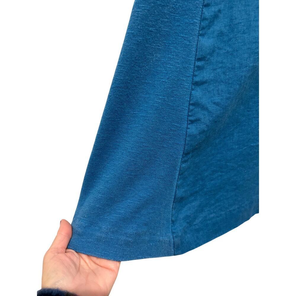 J. Jill pureJill 100% Linen A-Line Dress Ocean Blue Size Petite L Beach Travel - Picture 3 of 7